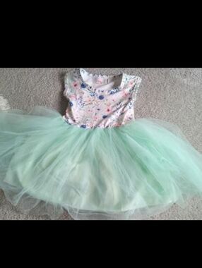 Mila & Rose tutu dress with a floral bodice and a mint green tulle skirt (2T)